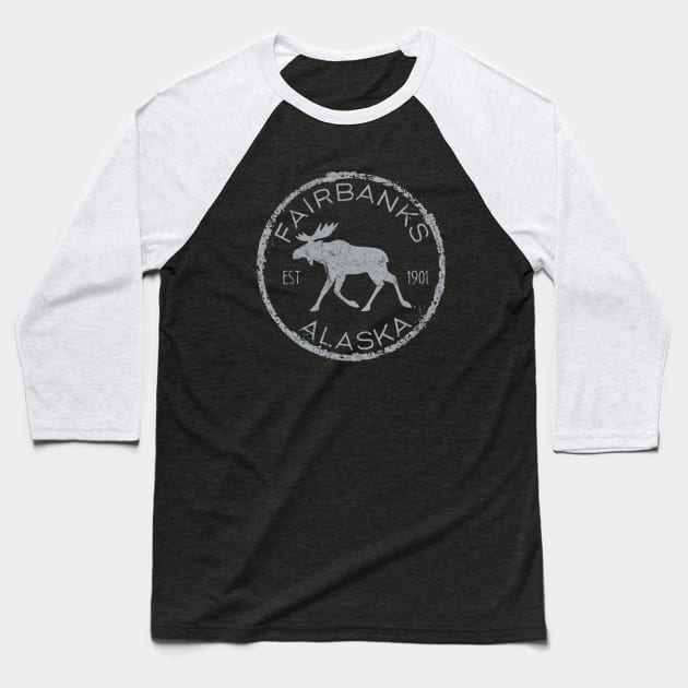 Fairbanks Rustic Moose Baseball T-Shirt by Pine Hill Goods